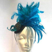 Turquoise Peacock headpiece Bird Fascinator For Ladies Wedding Derby